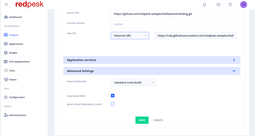 build-srpm-setting