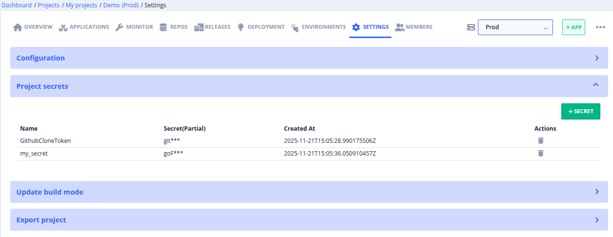 Environment management
