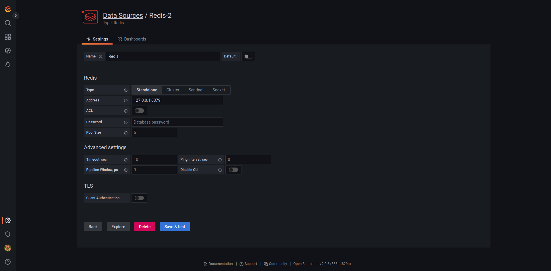 Database configuration